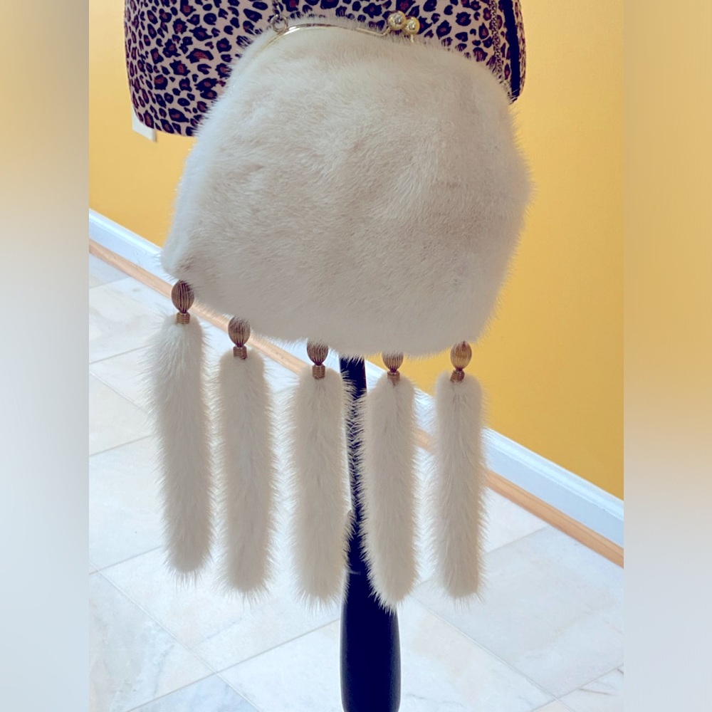 White mink bag